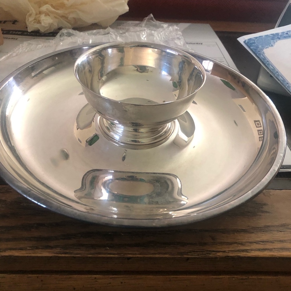 Polished Silver Serving Bowl and Platter Set - Classic Stainless Finish